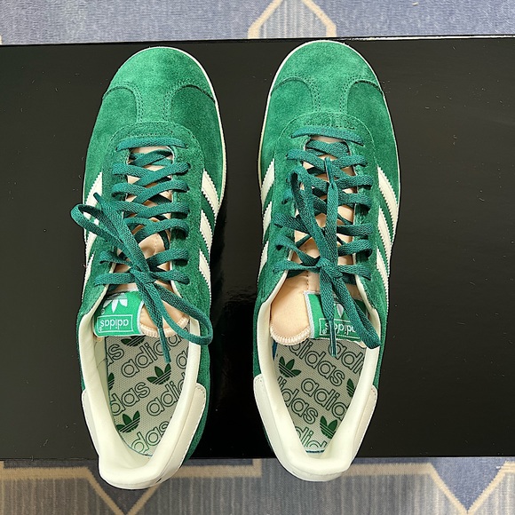 ADIDAS GAZELLE logo-appliqué suede sneakers! WORN ONCE! Original box! Size 11.5 - Picture 2 of 4